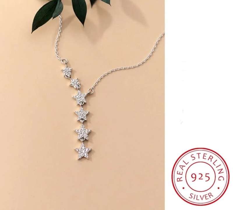 925 Silver Stars Necklace