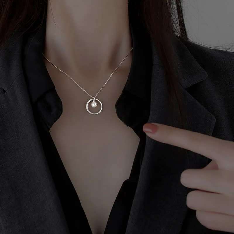 925 Silver Circle with Pearl