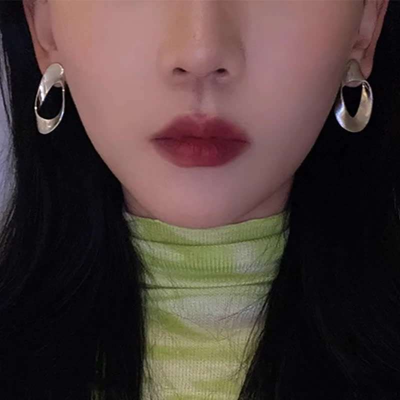 925 Silver Thick Oval Earrings