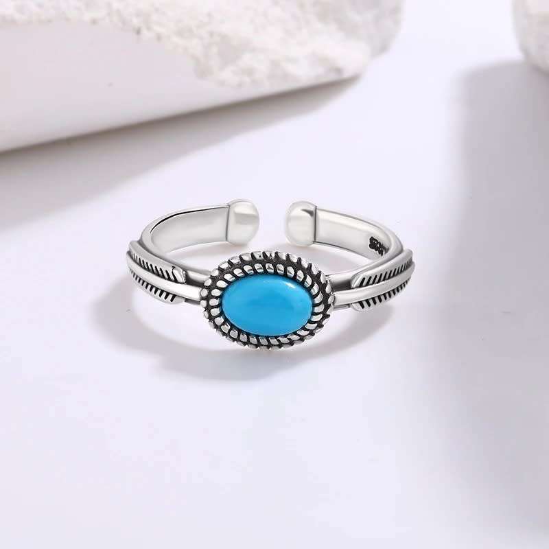 925 Silver Resizable Natural Turquoise Stone Ring