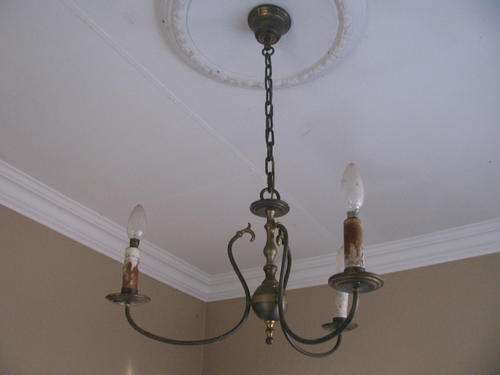 3-Arm Brass Chandelier