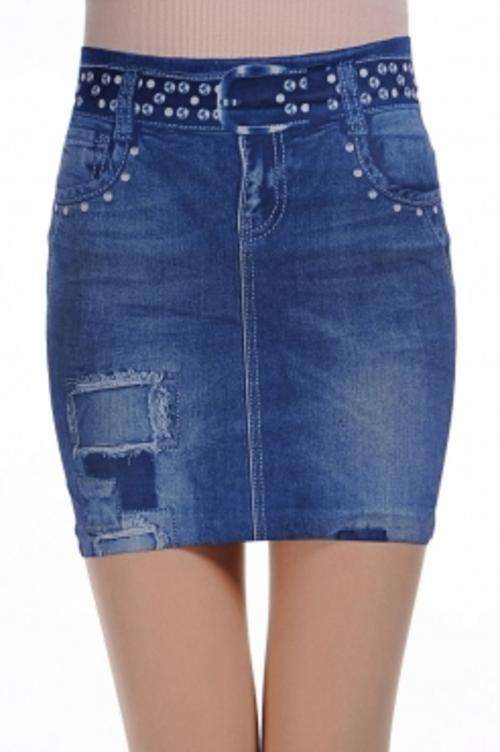 Ripped Denim Skirt