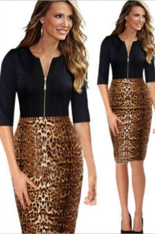 Three Quarter Sleeve Midi Dress