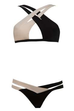 Black White CrossOver Bikini
