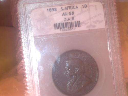 1898 ZAR PENNY AU58