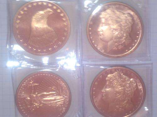 1 ounce copper USA coins - set of 4 coins - uncirculated