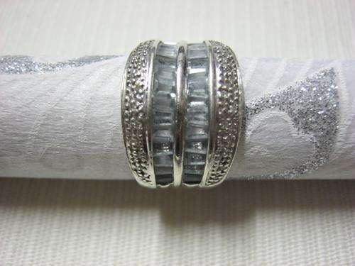9CT White gold diamond and topaz ring