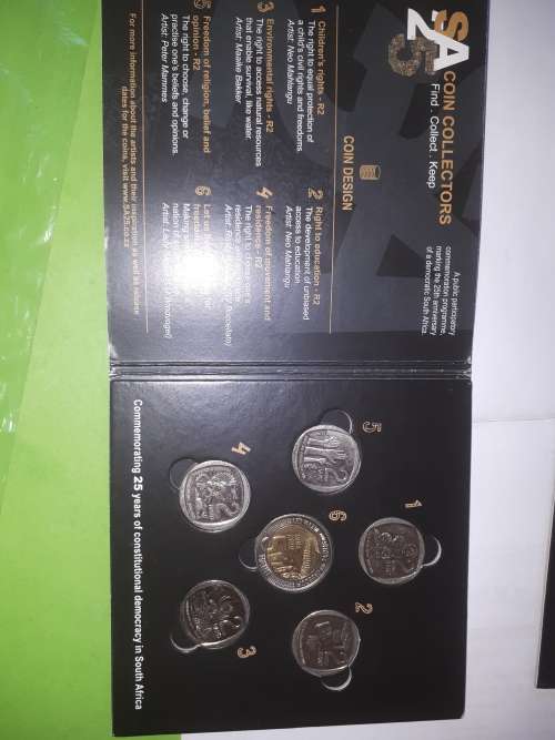 25 yrs of democracy coin collection folder  ( 2 available ) ( price per folder )