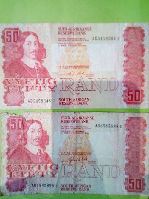 Stals and DE Kock R50 notes  ( 1 x each )
