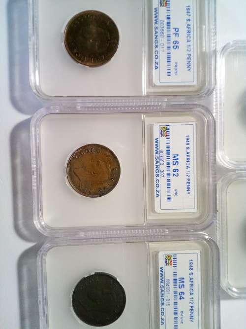 1940`s 1/2 p COINS ( ALL GRADED )( PF and MS )