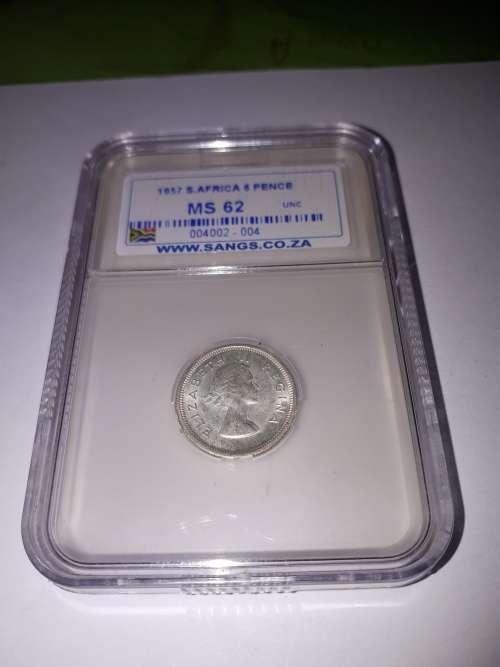 1957  6 pence  and  1/2 penny coins ( Proof )