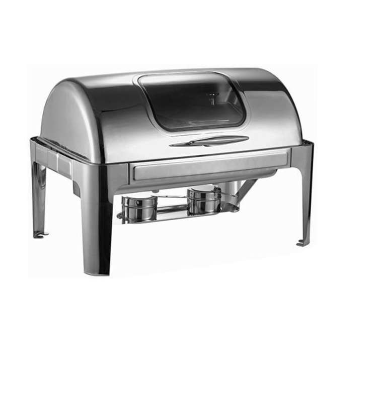 Rectangular Chafing Dish with Window - Stainless Steel