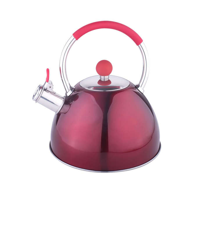 Unique Color Stainless Steel Kitchen Whistle Stove Top Kettle - 3Ltr - Dark Cherry Red