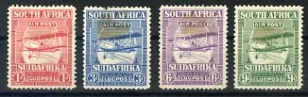 "UNION OF SA - 1925, FIRST AIRMAIL, SET OF 4 MINT* (WITH FAULTS), SACC 25 - 28"