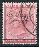 "NATAL 1885 SACC 100, 1/2d OVERPRINT FINE USED"