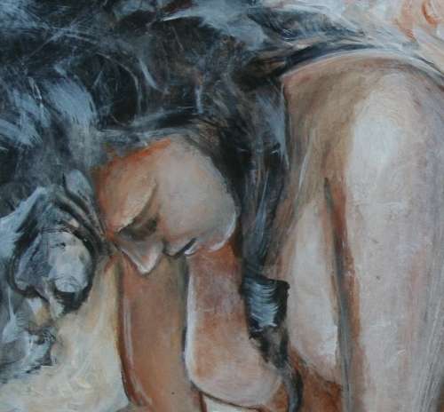 Beautiful!!!*ORIGINAL Stella Pelser (1970-) "Figure Study - A Prayer" 400x300x6mm