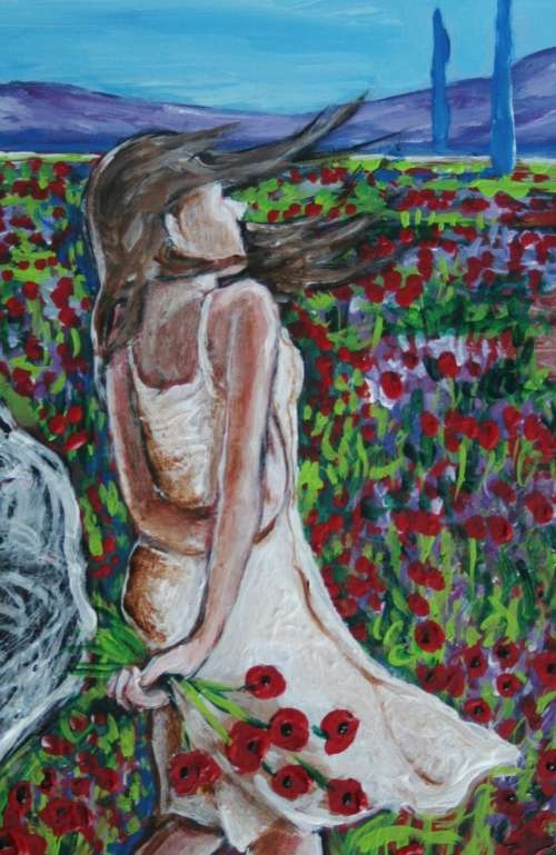 ORIGINAL Stella Pelser (1970-) "Bolandse Meisie " 400 x 300 x 6mm