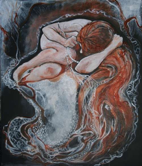 Beautiful!!!*ORIGINAL Anni Brand (1970-) "Creating" 620 x 530mm (deep 25mm)