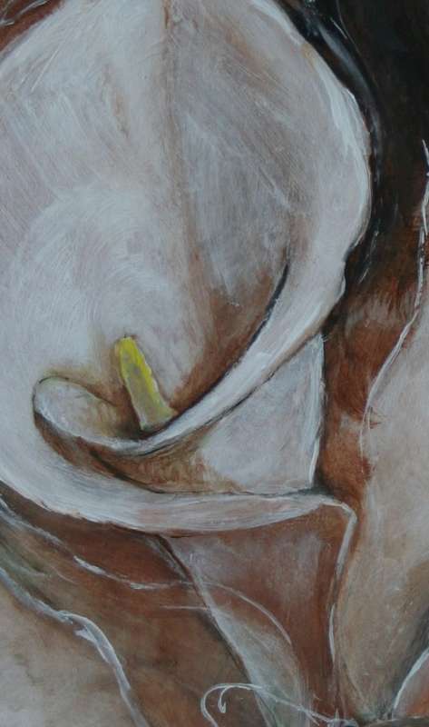 Beautiful!!!*ORIGINAL Anni Brand (1970-) "Arum Lily"  610 x 455 x 3mm