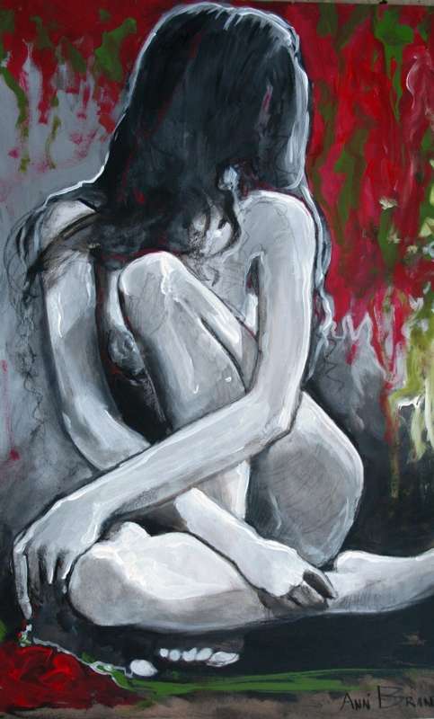 MUST SEE! **Original Annie Brand (1970-) "Vuur en Vlam - Rooi Kannas" 400 x 300 x 6mm