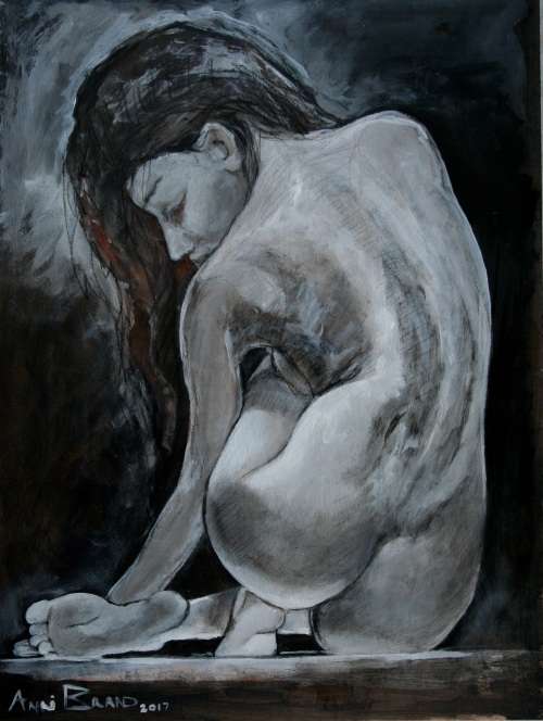 MUST SEE! **Original Annie Brand (1970-) "Vuur en Vlam - Refleksies" 400 x 300 x 6mm