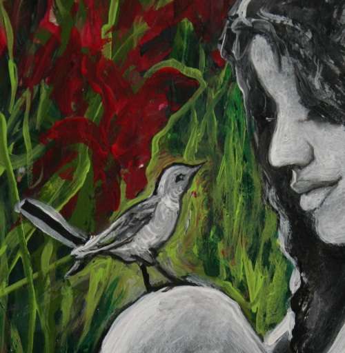 Beautiful**!!! Original Annie Brand (1970-) "Tussen Rooi Kannas - Ons Geheim " 400 x 300 x 6mm