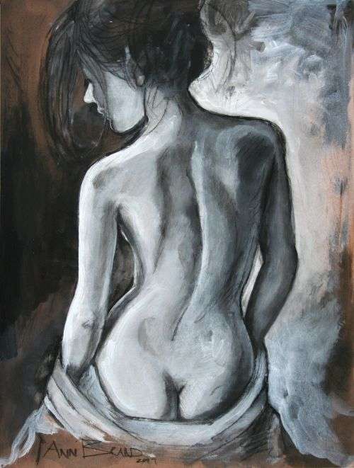 Beautiful**!!!Original Annie Brand (1970-) "Nude" 400 x 300 x 6mm
