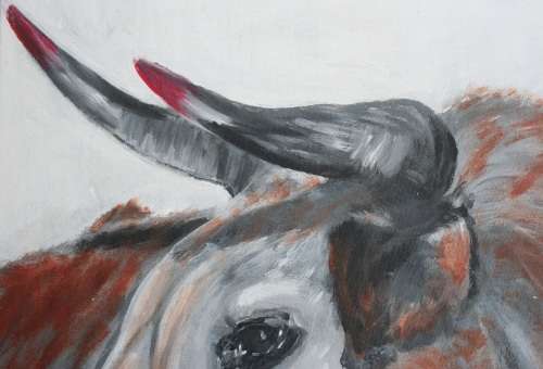 Stunning!*Original Waldo Pelser(1970-) "Nguni - Labola" size: 560 x 350 mm - Large - on Canvas