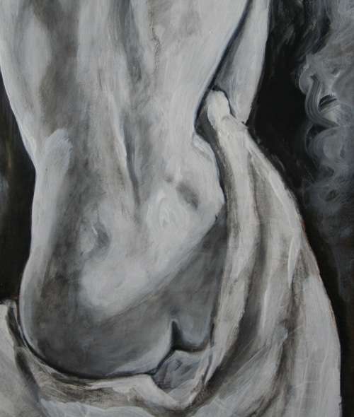 Beautiful**!!!Original Annie Brand (1970-) "Nude - Fragile" 400 x 300 x 6mm