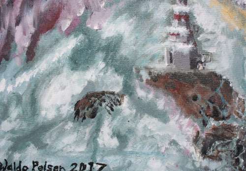 Stunning!*Original Waldo Pelser(1970-) "The Guiding Light" size: 500 x 400 mm - on Canvas