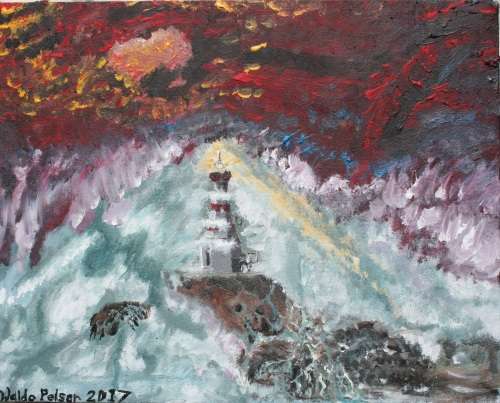 Stunning!*Original Waldo Pelser(1970-) "The Guiding Light" size: 500 x 400 mm - on Canvas