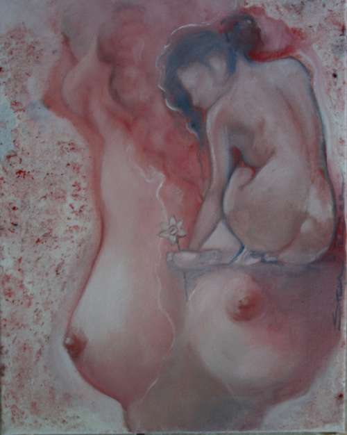 Stunning beautiful! *Original Stella Pelser (1970-) "Soft - Nude" 455x360mm ,Oil on Artist Canvas