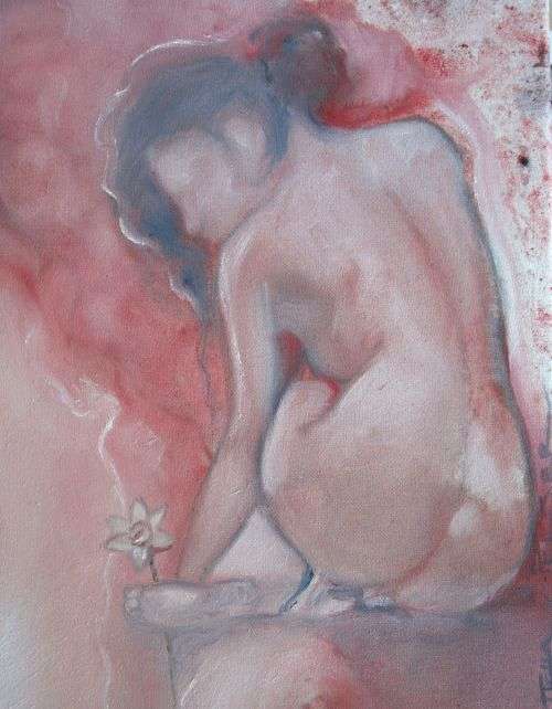 Stunning beautiful! *Original Stella Pelser (1970-) "Soft - Nude" 455x360mm ,Oil on Artist Canvas
