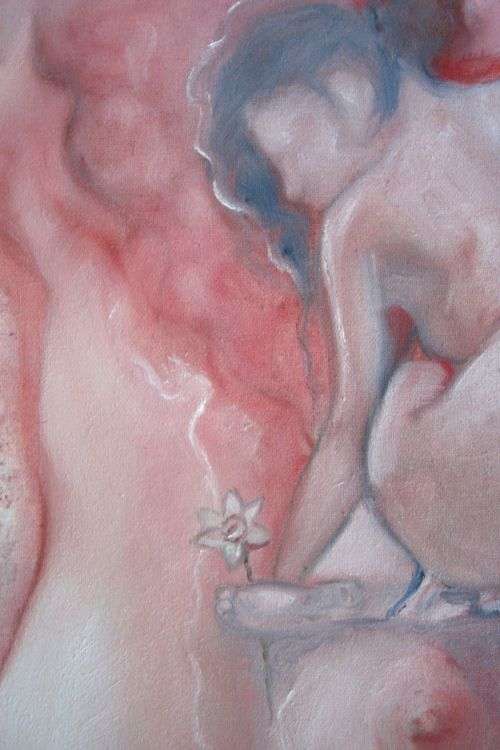 Stunning beautiful! *Original Stella Pelser (1970-) "Soft - Nude" 455x360mm ,Oil on Artist Canvas