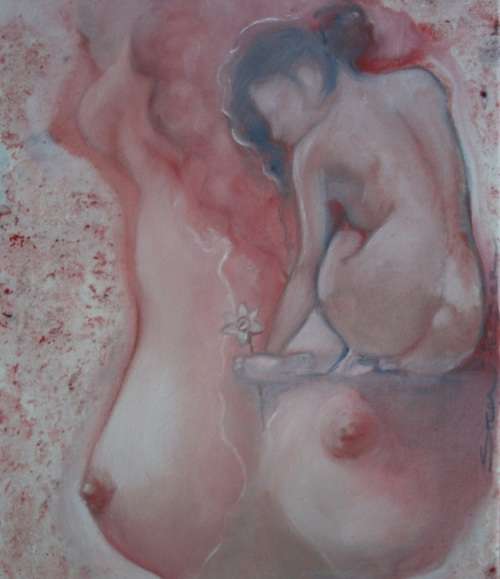 Stunning beautiful! *Original Stella Pelser (1970-) "Soft - Nude" 455x360mm ,Oil on Artist Canvas