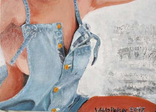 Stunning!*Original Waldo Pelser(1970-) "Jean Spirit" size: 600 x 420 mm - Large Acrylic on Canvas