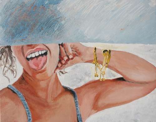 Stunning!*Original Waldo Pelser(1970-) "Jean Spirit" size: 600 x 420 mm - Large Acrylic on Canvas