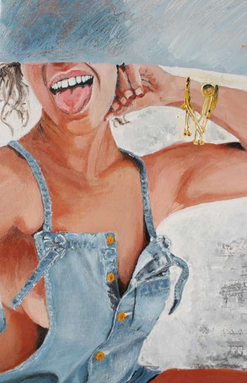 Stunning!*Original Waldo Pelser(1970-) "Jean Spirit" size: 600 x 420 mm - Large Acrylic on Canvas