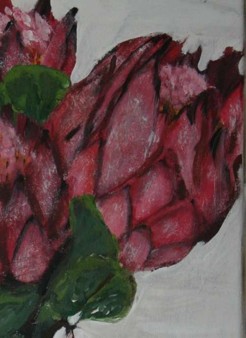 Wow!! Stunning!*Original Waldo Pelser(1970-) "Proteas" size: 600 x 420 mm - Large Acrylic on Canvas