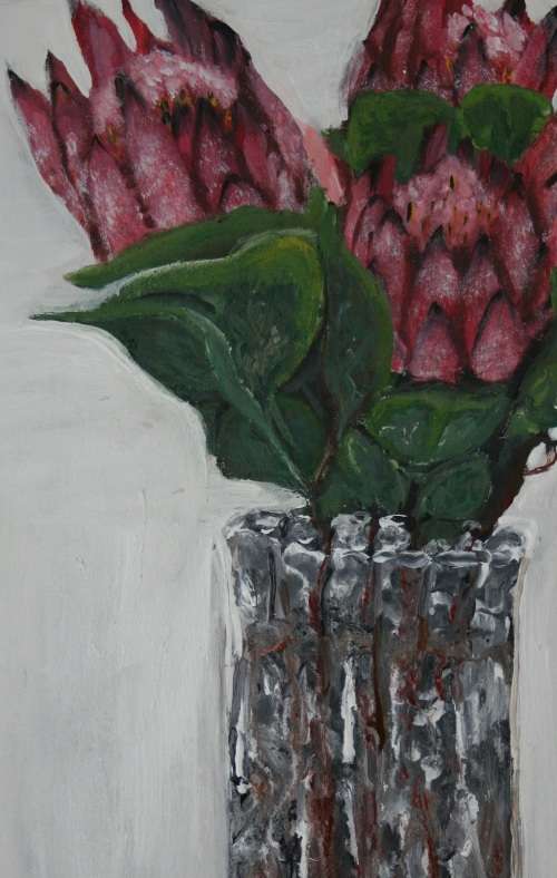 Wow!! Stunning!*Original Waldo Pelser(1970-) "Proteas" size: 600 x 420 mm - Large Acrylic on Canvas