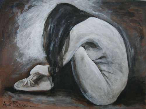 Beautiful**!!! Original Annie Brand (1970-) "Figure Study " 400 x 300 x 6mm