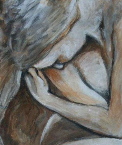 Beautiful**!!! Original Annie Brand (1970-) "Figure Study - Twisted" 400 x 300 x 6mm