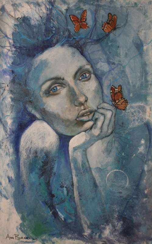 Beautiful!*Original Anni Brand (1970-) "Daydreamer" size:80 x 50 cm Large on Japanese Canvas