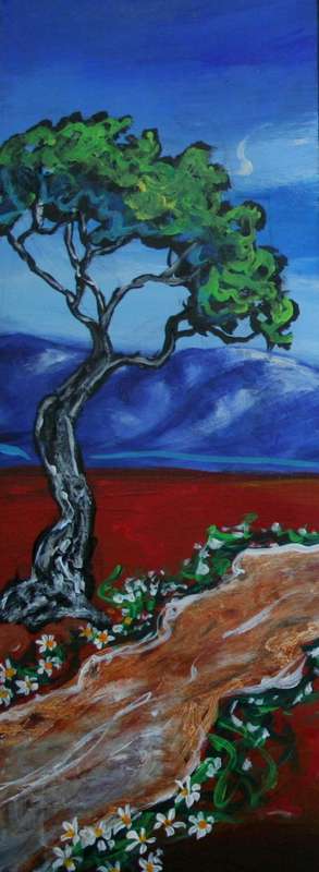 Beautiful**!!! Original Annie Brand (1970-) "Bolandse Huisie -Tritych" 300 x 110 x 6mm x 3 Piece