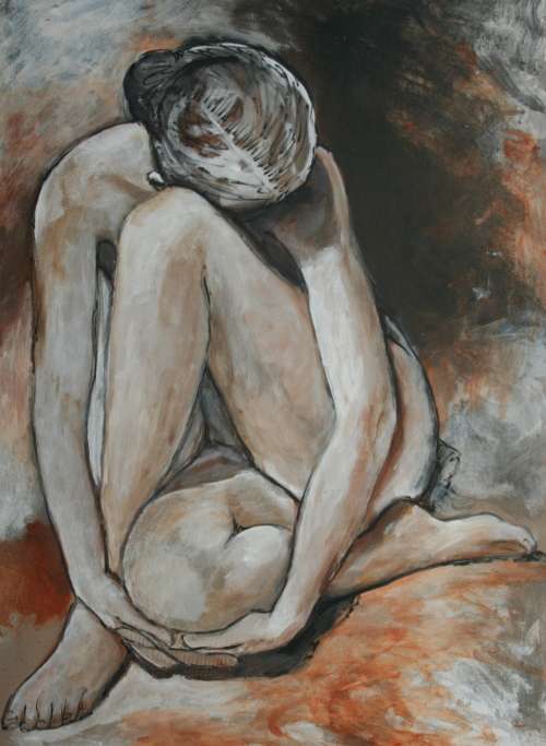 Beautiful**!!! Original Annie Brand (1970-) "Figure Study - Ballerina 1 " 515 x 300 x 6mm