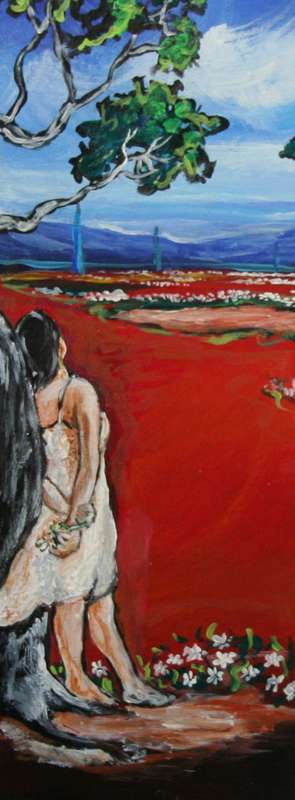 Beautiful**!!! Original Annie Brand (1970-) "Bolandse Meisie - Tritych" 300 x 110 x 6mm x 3 Piece
