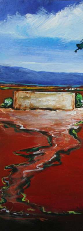Beautiful**!!!Original Annie Brand(1970-)"Windpomp en Wit Daisies - Tritych"300x110x6mm x 3 Piece