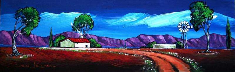 CRAZY R1!!! Original Stella Pelser - "Boland - Plaaspad huis toe! 02" - 475 x 150