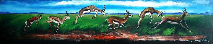 CRAZY R1!!! Original Stella Pelser - "On the Move - Springbok!" - 745 x 150