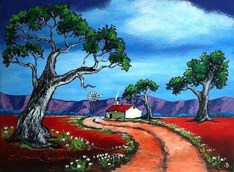 CRAZY R1!!! Original Stella Pelser - "Boland - Plaaspad huis toe!" - 400  x 300